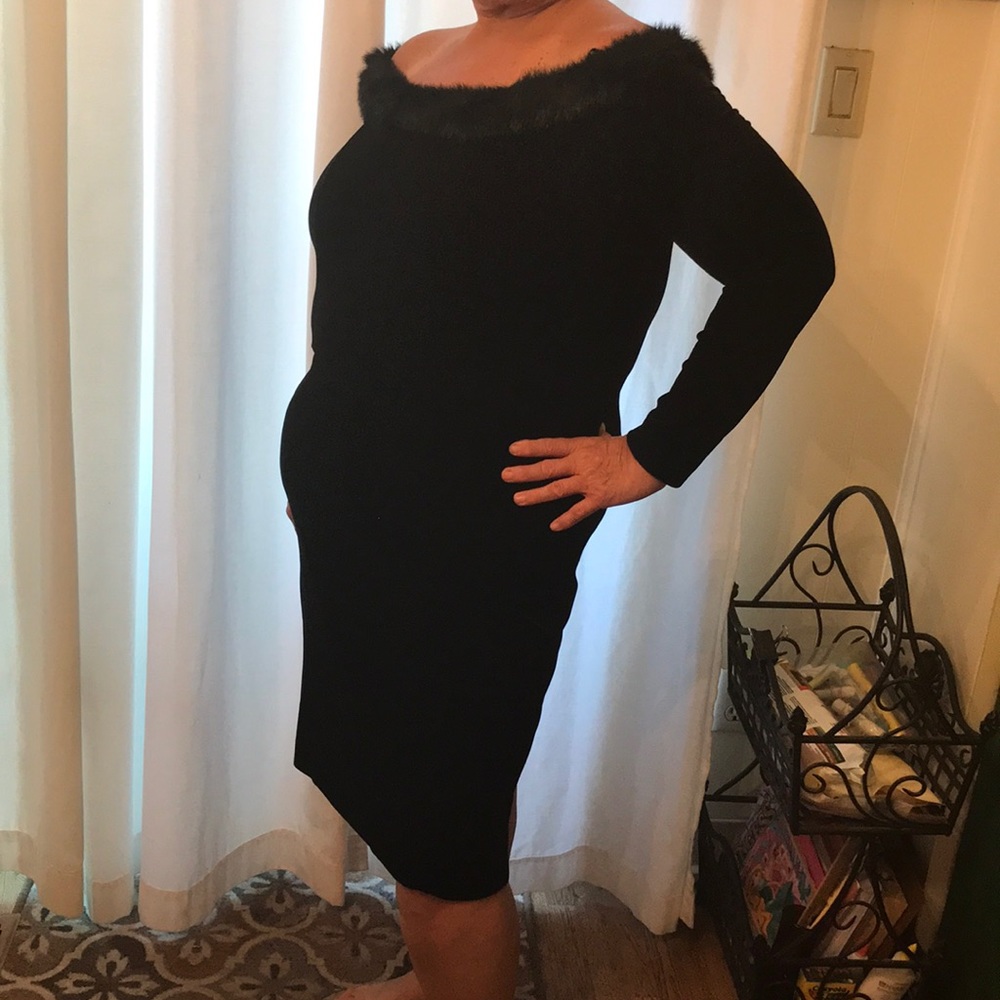 Sexy & sophisticated black velvet dress.